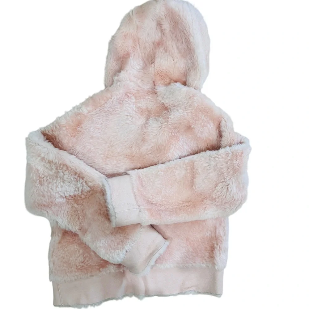 Coach pink shearling hoodie coat NWOT